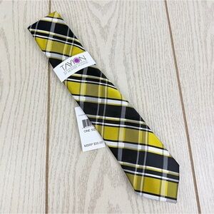 676 Tayion by Montee Holland Plaid Men's Tie 710 Gold $55 Polyester 2YC24-2004